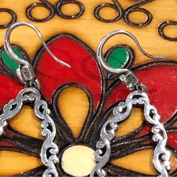 SOLD   LOIS HILL Sterling Silver Long Oval Cut Out Drop Dangle Earrings - Picture 10 of 15